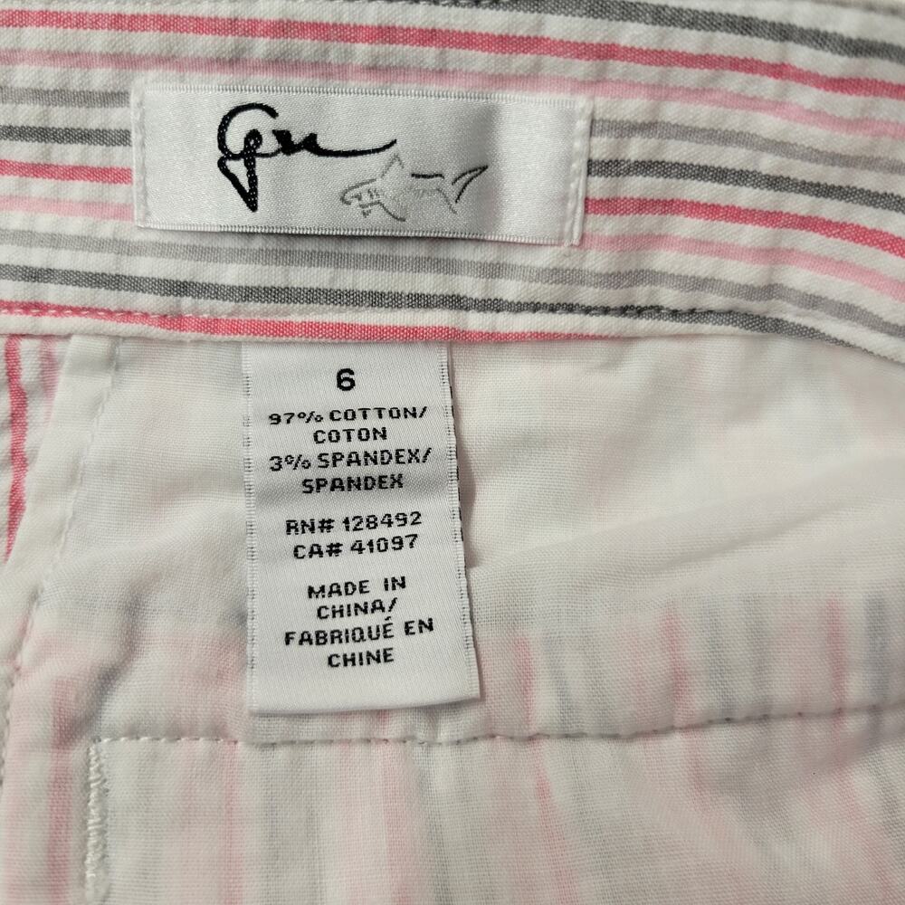 Greg Norman Shorts Womens 6 Seersucker Bermuda Preppy Golf Summer Lightweight - Picture 6 of 12